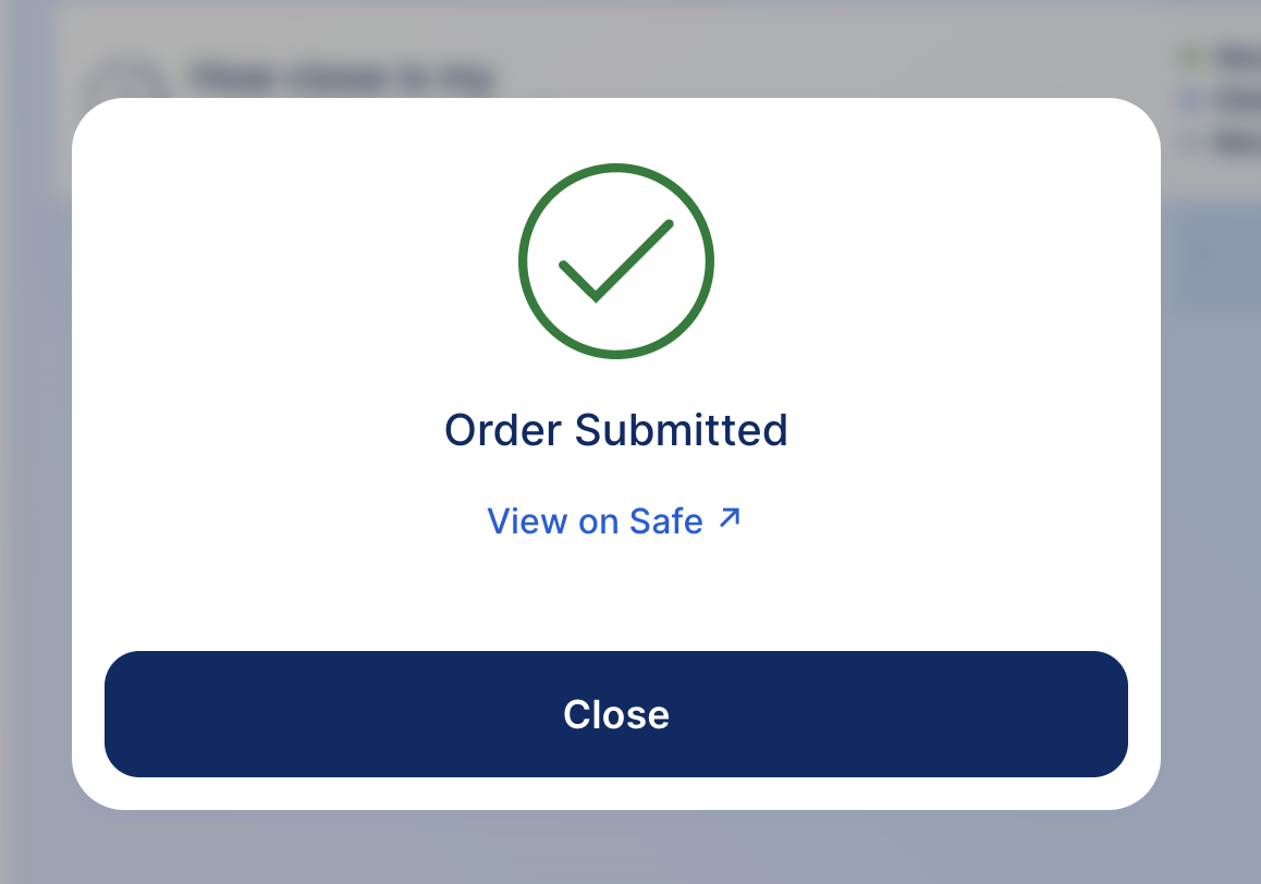 Order submitted successfully